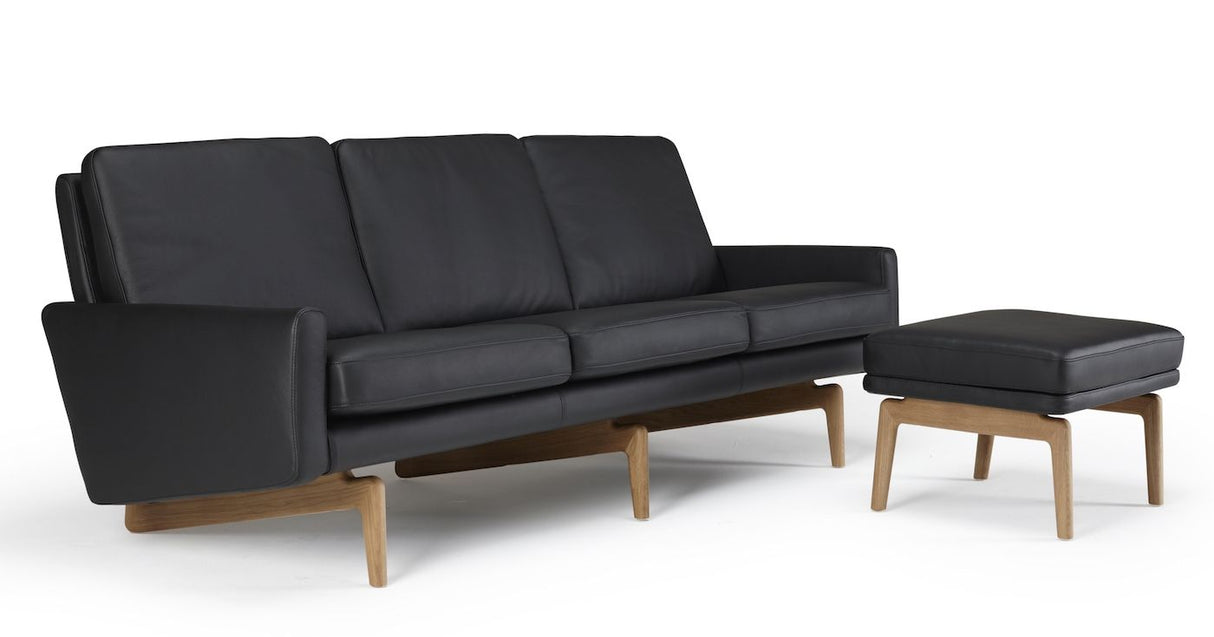 Egsmark 3-pers sofa, Sort Læder - Unoliving.com