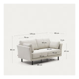 GILMA 2-pers. Sofa m. lyse ben, Pearl - Unoliving.com