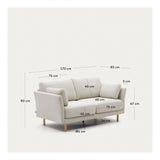 GILMA 2-pers. Sofa m. mørke ben, Pearl - Unoliving.com