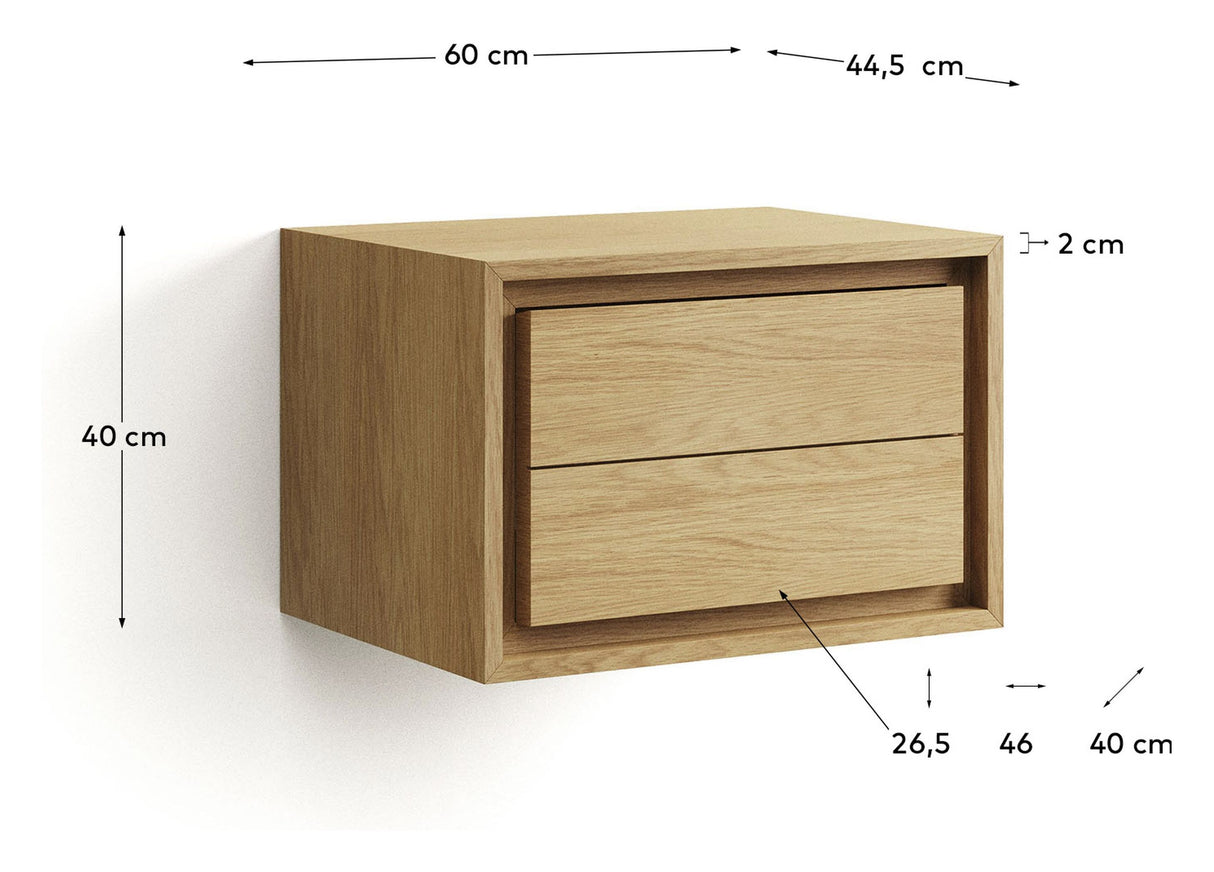 KENTA Underskab til badeværelse, Natur, Teak, 60x45x40