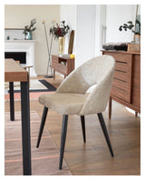 Mael Spisebordsstol, Beige chenille - Unoliving.com