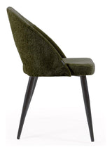 Mael Spisebordsstol, Grøn chenille - Unoliving.com