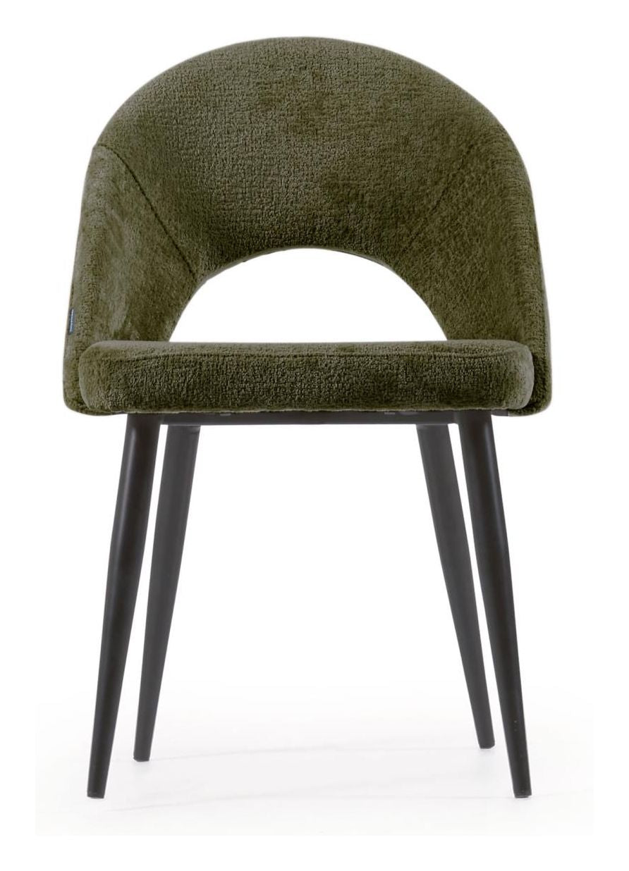 Mael Spisebordsstol, Grøn chenille - Unoliving.com