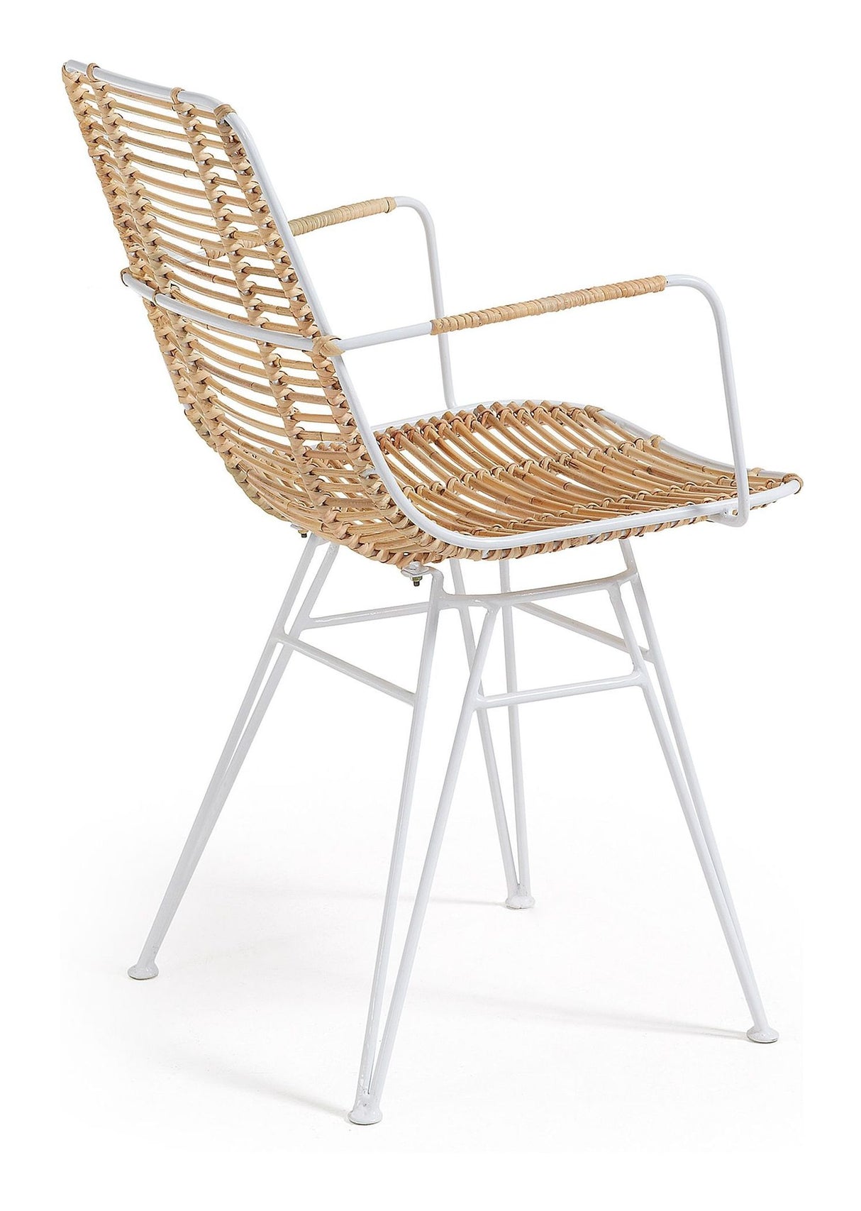 TISHANA Spisebordsstol m. hvide ben, Rattan - Unoliving.com