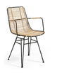 TISHANA Spisebordsstol m. sorte ben, Rattan - Unoliving.com