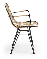 TISHANA Spisebordsstol m. sorte ben, Rattan - Unoliving.com