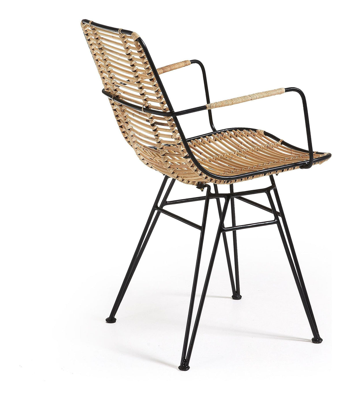 TISHANA Spisebordsstol m. sorte ben, Rattan - Unoliving.com