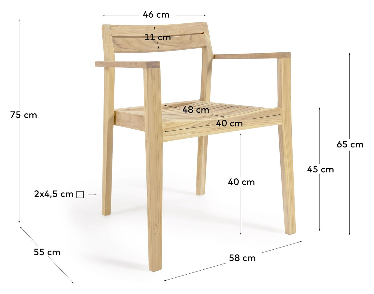 Victoire Havestol, Massiv teak - Unoliving.com