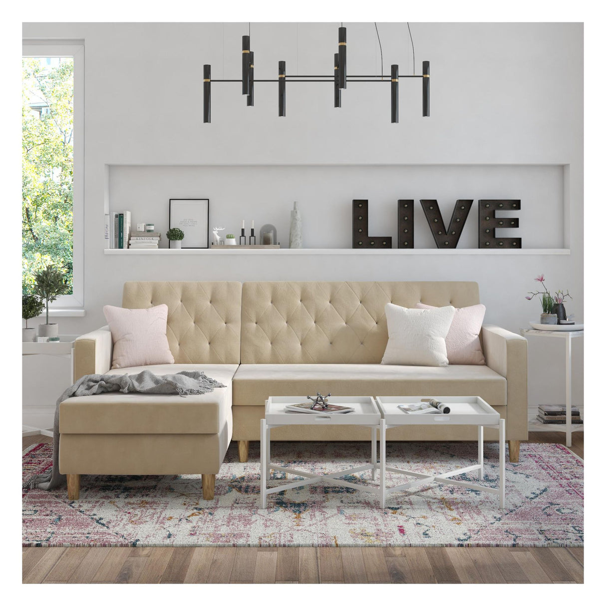 Liberty Sovesofa m. chaiselong, Ivory - Unoliving.com