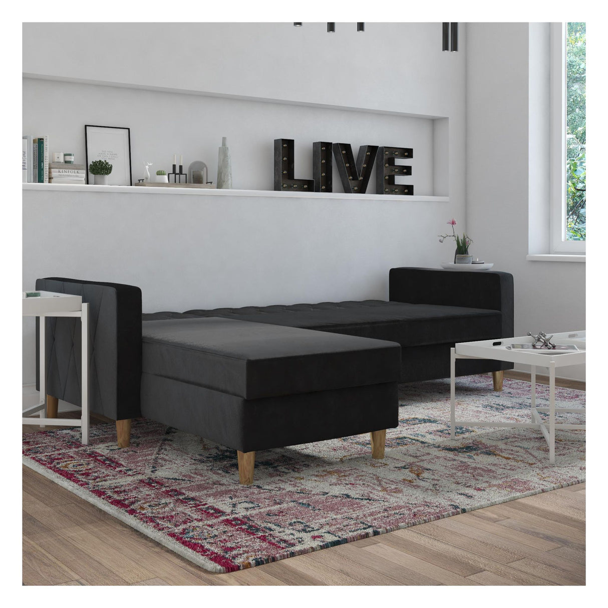 Liberty Sovesofa m. chaiselong, Sort - Unoliving.com