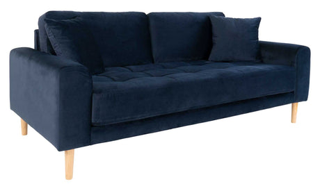 Lido 2,5-pers. Sofa, Mørkeblåt Velour - Unoliving.com