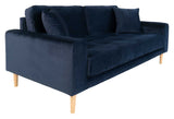 Lido 2,5-pers. Sofa, Mørkeblåt Velour - Unoliving.com