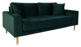 Lido 2,5-pers. Sofa, Mørkegrønt Velour - Unoliving.com