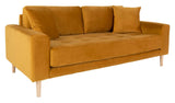 Lido 2,5-pers. Sofa, Sennepsgul Velour - Unoliving.com