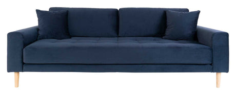 Lido 3-pers. Sofa, Mørkeblåt Velour - Unoliving.com