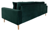 Lido 3-pers. Sofa, Mørkegrønt Velour - Unoliving.com