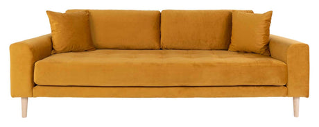 Lido 3-pers. Sofa, Sennepsgul Velour - Unoliving.com