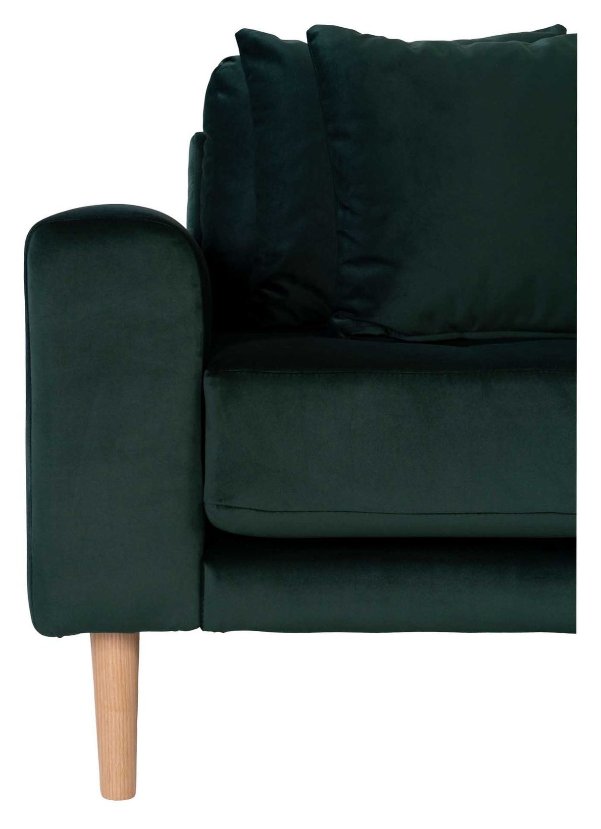 Lido Loungesofa m. Højrevendt Chaise, Mørkegrøn Velour - Unoliving.com