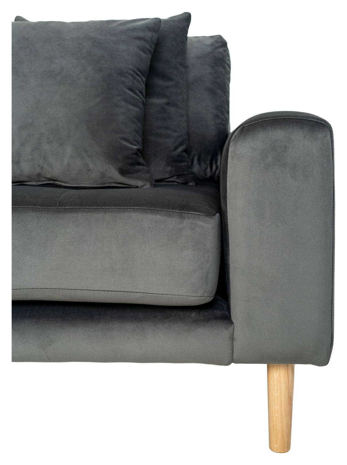 Lido Loungesofa m. Venstrevendt Chaise, Mørkegrå Velour - Unoliving.com