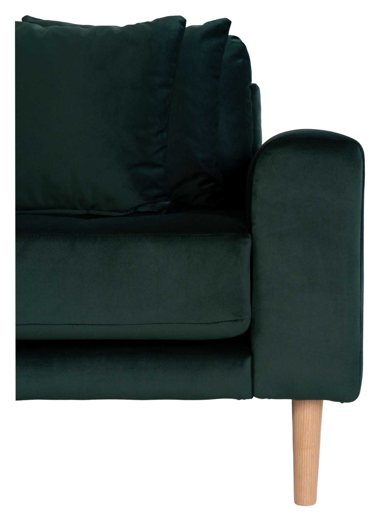 Lido Loungesofa m. Venstrevendt Chaise, Mørkegrøn Velour - Unoliving.com