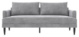 Bailey Pillowback 2-Pers. Sofa, Lysegrå velour