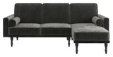 Edison Sectional Sovesofa Grå Velour - Unoliving.com