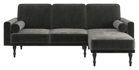 Edison Sectional Sovesofa Grå Velour - Unoliving.com