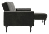 Edison Sectional Sovesofa Grå Velour - Unoliving.com