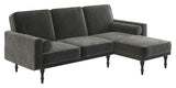 Edison Sectional Sovesofa Grå Velour - Unoliving.com