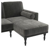 Edison Sectional Sovesofa Grå Velour - Unoliving.com