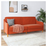 Jasper Sovesofa, brændt orange hør - Unoliving.com