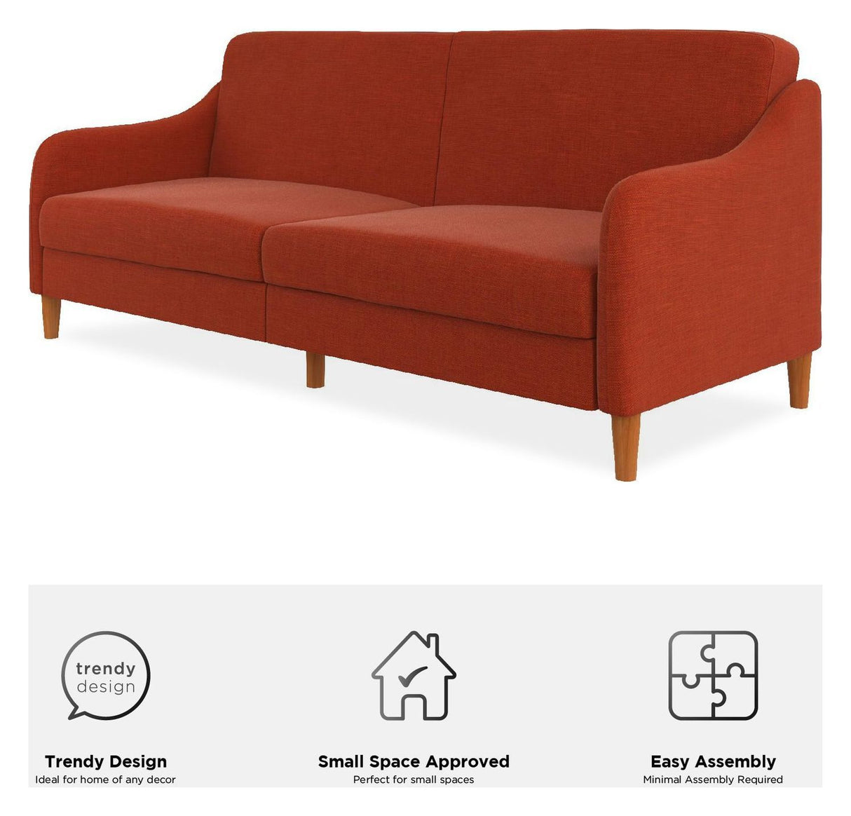 Jasper Sovesofa, brændt orange hør - Unoliving.com