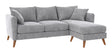 Magnolia 3-pers. sofa m. puder og vendbar chaiselong, Lysegrå - Unoliving.com