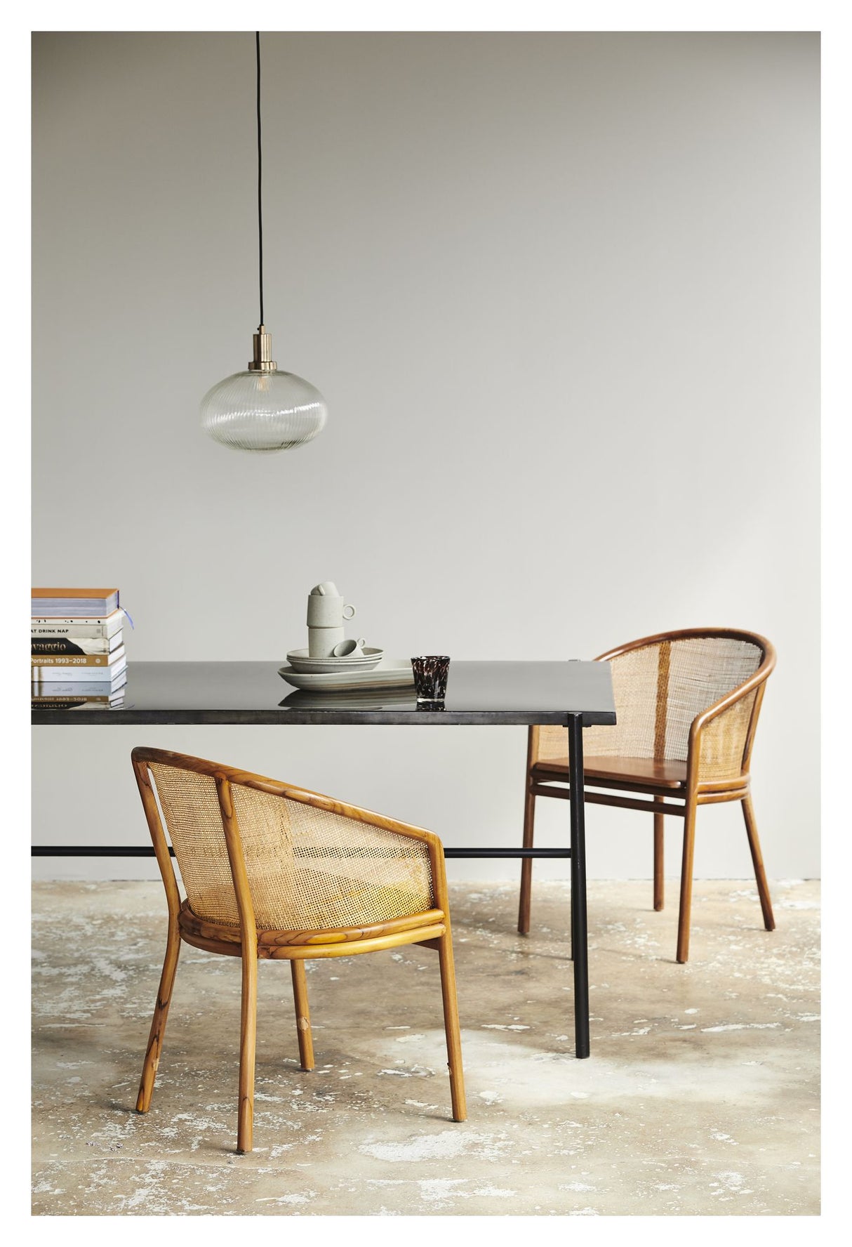 Nordal MOSSO Spisebordsstol - Lys Teak/Rattan - Unoliving.com