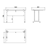 Prima Skrivebord - Lys træ 120cm m/metalben - Unoliving.com