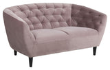 Ria 2-pers. Sofa, Dusty rose velour