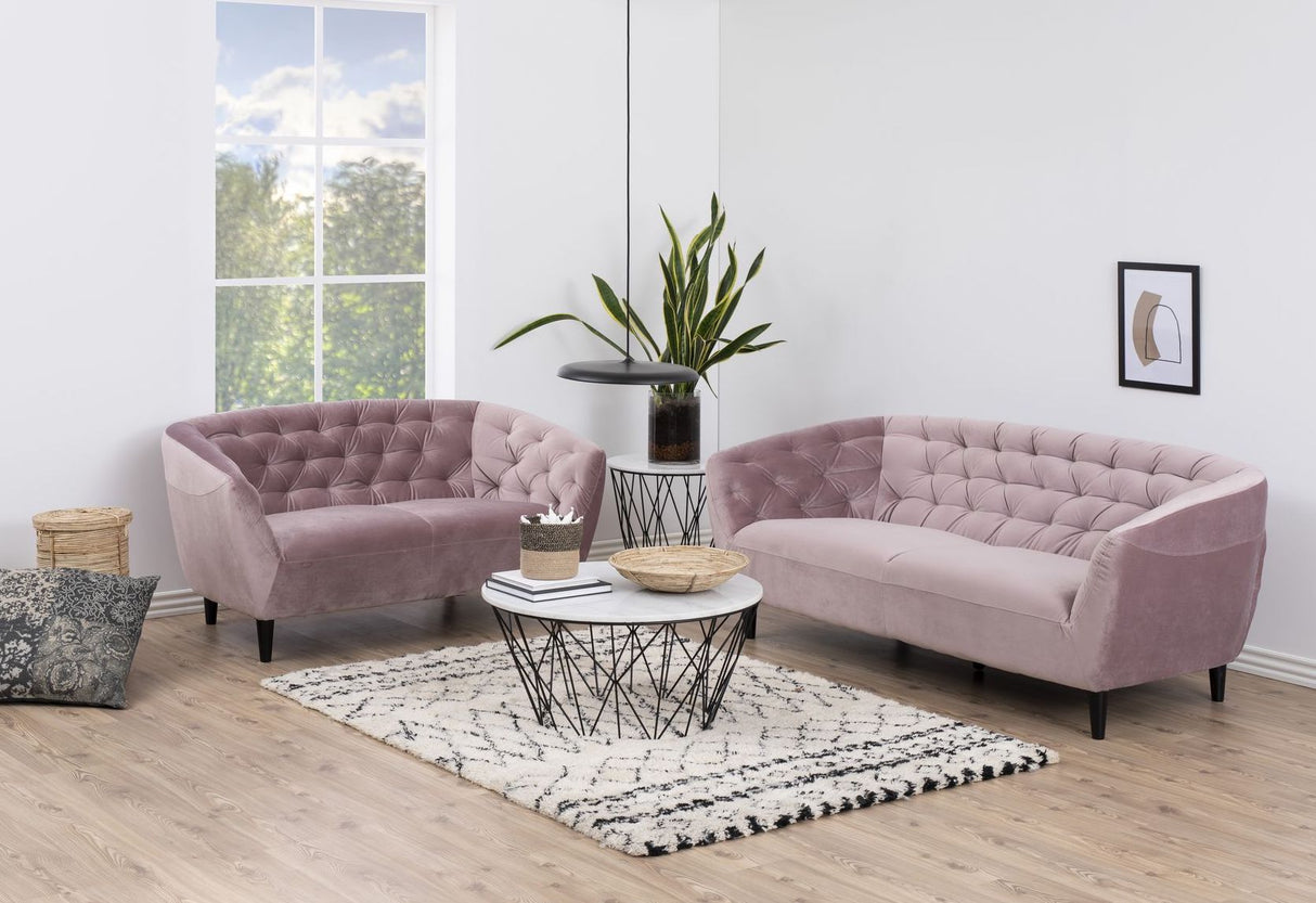 Ria 3-pers. Sofa, Dusty rose velour/Sort