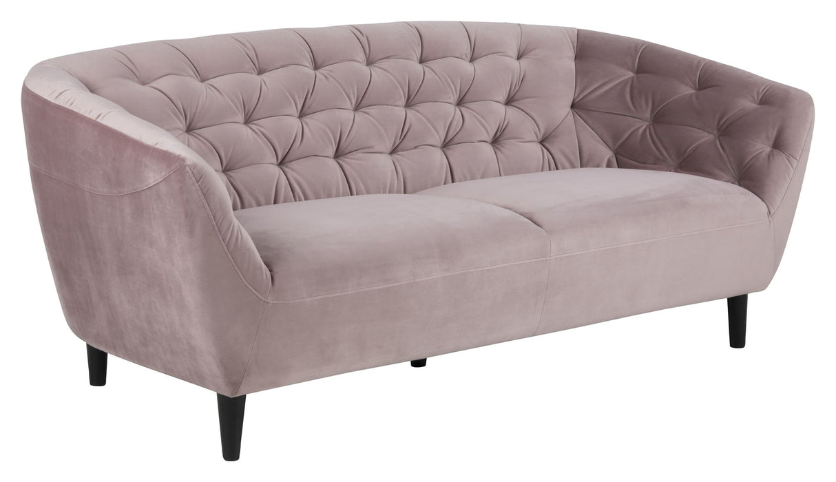 Ria 3-pers. Sofa, Dusty rose velour/Sort