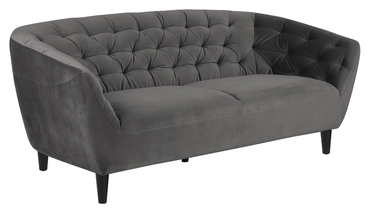 Ria 3-pers. Sofa, Mørkegrå velour