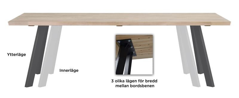 Fred Spisebord,børstet hvidvasket eg, 240x100 - Unoliving.com