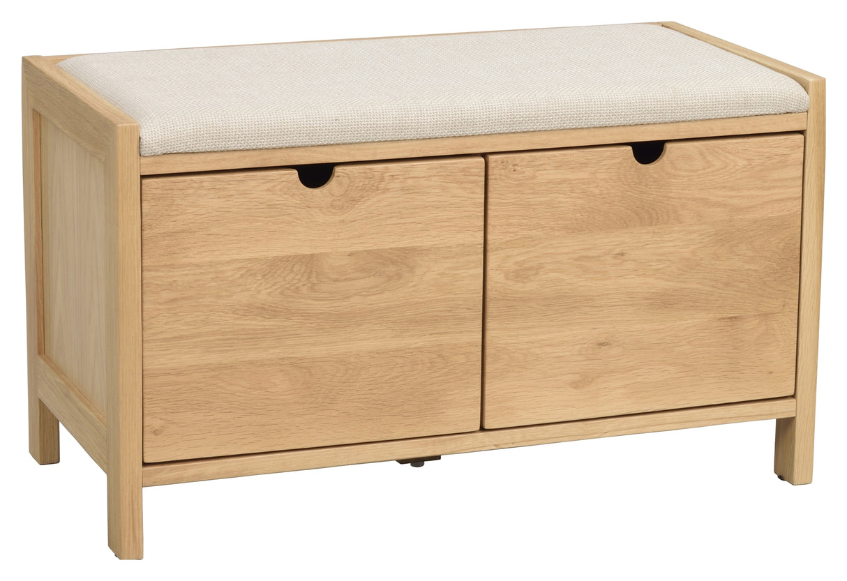 Hillmond, bænk - eg/beige - Unoliving.com