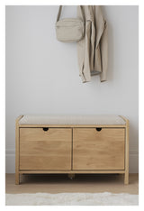 Hillmond, bænk - eg/beige - Unoliving.com