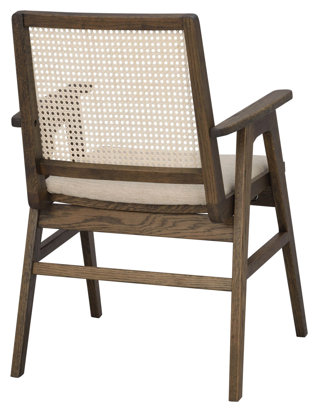 Prestwick Lænestol, Brun eg og rattan, beige stof - Unoliving.com