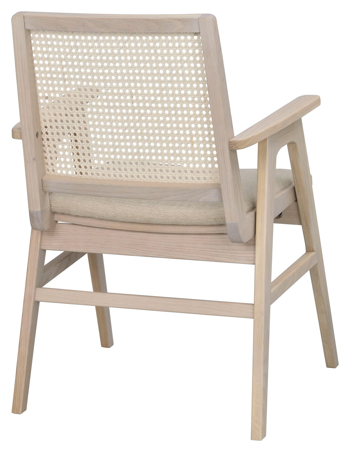 Prestwick Lænestol, Hvid pigm., Rattan, beige stof - Unoliving.com