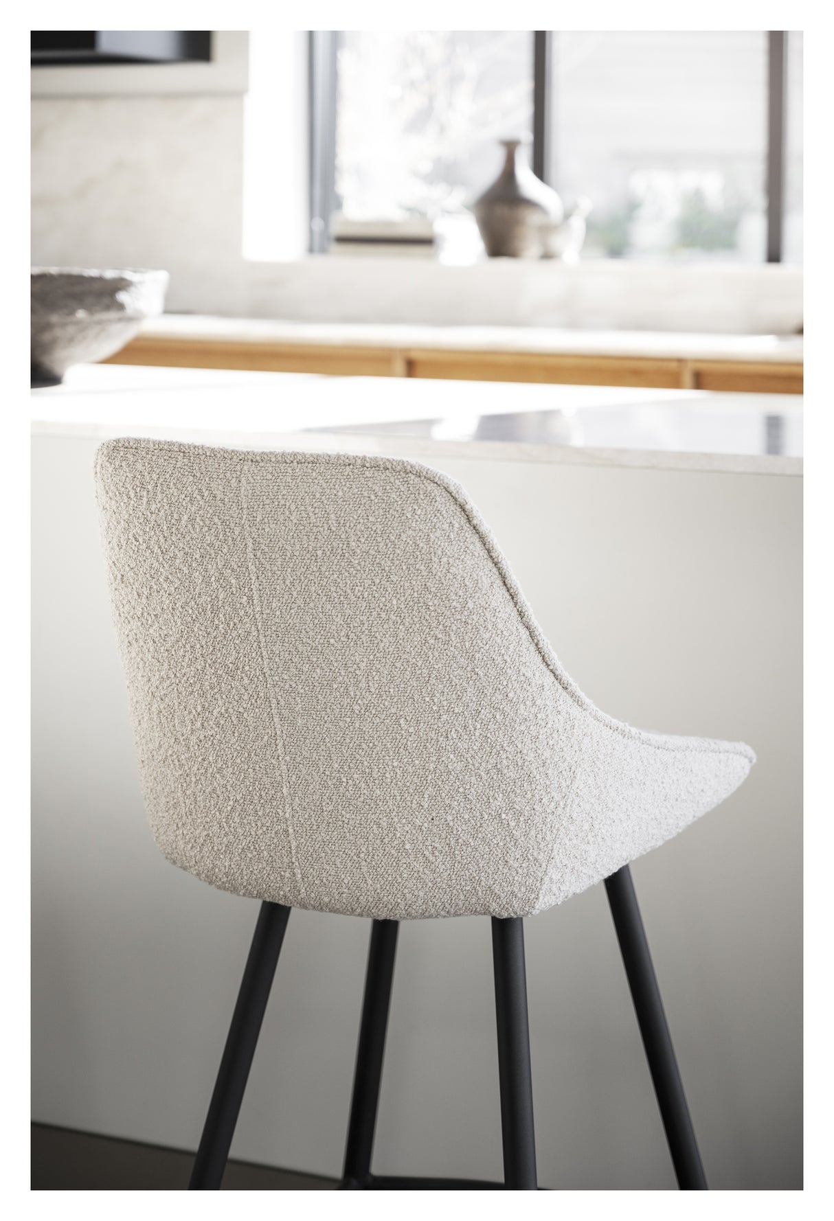 Sierra, barstol - beige/bouclé - Unoliving.com