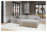 Willard Sofa 3-pers. m. chaiselong, Højre, Lys beige stof - Unoliving.com