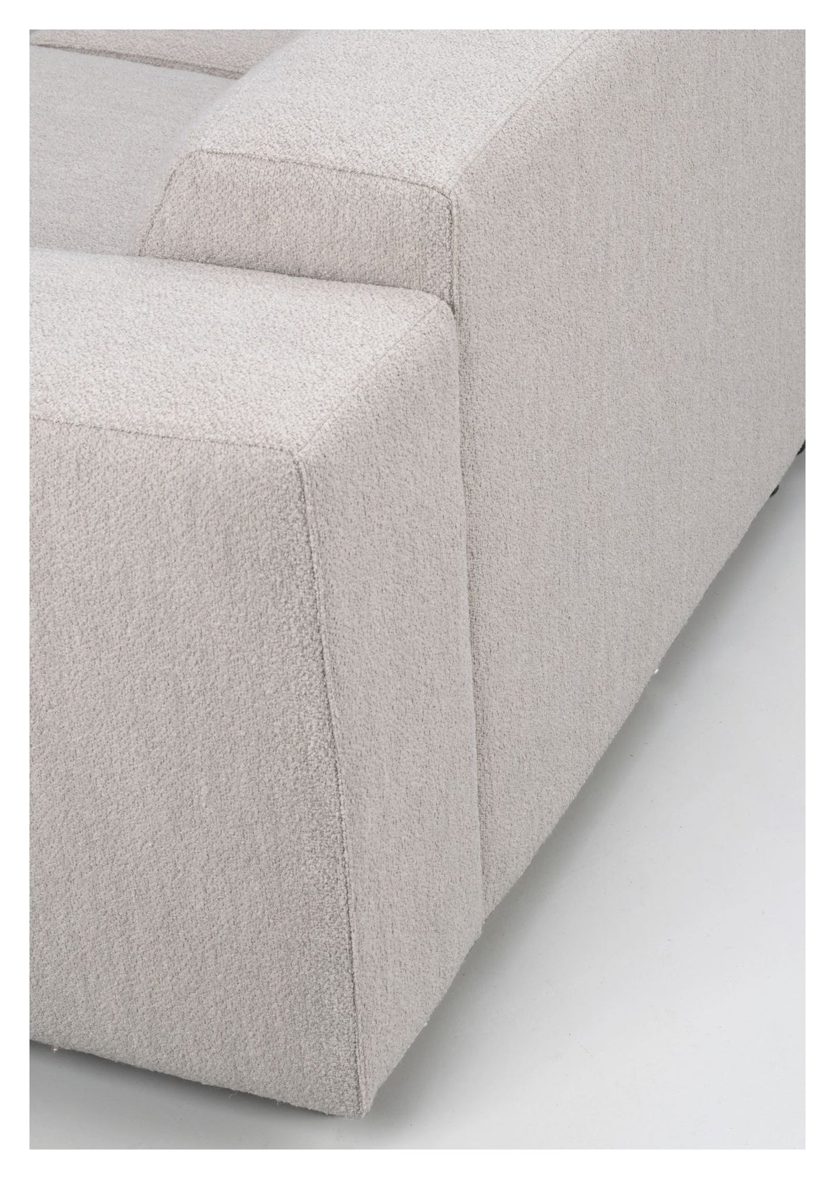 Willard Sofa 3-pers. m. chaiselong, Højre, Lys beige stof - Unoliving.com