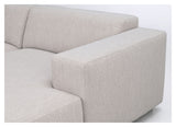 Willard Sofa 3-pers. m. chaiselong, Højre, Lys beige stof - Unoliving.com