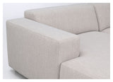 Willard Sofa 3-pers. m. chaiselong, Venstre, Lys beige stof - Unoliving.com