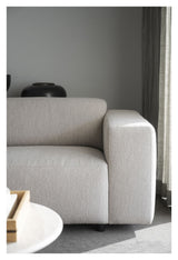 Willard Sofa 3-pers. m. chaiselong, Venstre, Lys beige stof - Unoliving.com